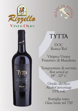 Carica l&#39;immagine nel visualizzatore di Gallery, Tytta - Primitivo Dolce di Manduria - Rosso - D.O.C. - Bott. ml 750 freeshipping - Rizzello Vini e Olio

