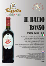 Carica l&#39;immagine nel visualizzatore di Gallery, Il Bacio - Rosso - I.G.P. Puglia - Bott. ml 750 freeshipping - Rizzello Vini e Olio

