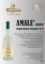 Carica l&#39;immagine nel visualizzatore di Gallery, Amalè Bianco Frizzante - I.G.P. Puglia - Bott. ml 750 freeshipping - Rizzello Vini e Olio
