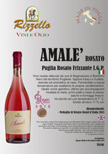 Carica l&#39;immagine nel visualizzatore di Gallery, Amalè Rosato Frizzante - I.G.P. Puglia - Bott. ml 750 freeshipping - Rizzello Vini e Olio
