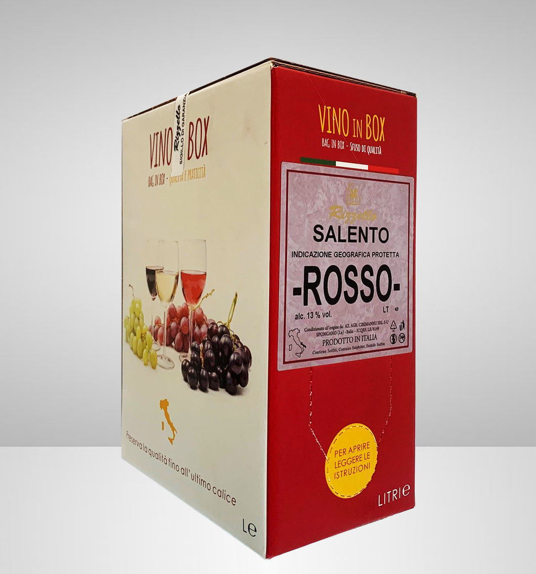 Vino in Box - Rosso - I.G.P. Salento freeshipping - Rizzello Vini e Olio