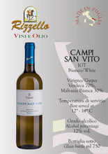Carica l&#39;immagine nel visualizzatore di Gallery, V. Campi San Vito - Bianco - I.G.T. - Bott. ml 750 freeshipping - Rizzello Vini e Olio
