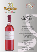 Carica l&#39;immagine nel visualizzatore di Gallery, V. Campi San Vito - Rosato - I.G.T. - Bott. ml 750 freeshipping - Rizzello Vini e Olio
