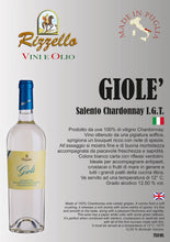 Carica l&#39;immagine nel visualizzatore di Gallery, Giolè Chardonnay - I.G.T. Salento - Bott. ml 750 freeshipping - Rizzello Vini e Olio
