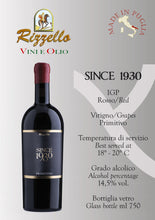 Carica l&#39;immagine nel visualizzatore di Gallery, Since 1930 - Primitivo - Rosso - Bott. ml 750 freeshipping - Rizzello Vini e Olio
